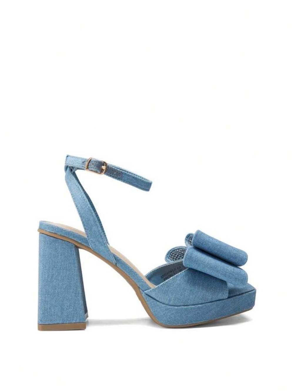 Dream Pairs Denim Blue Platform Block Heel Sandals with Bow